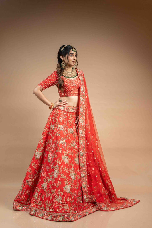 Crimson Lehenga Set