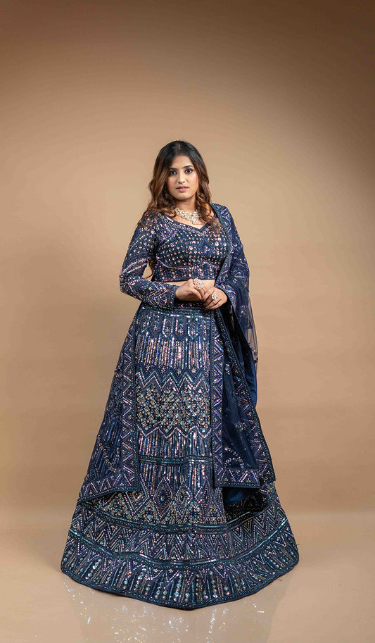 Sapphire Blue Lehenga Set