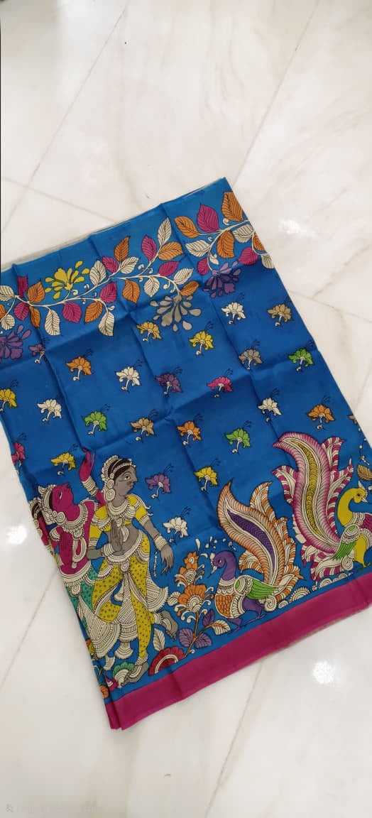 Pen Kalamkari hand painted Kurti Piece