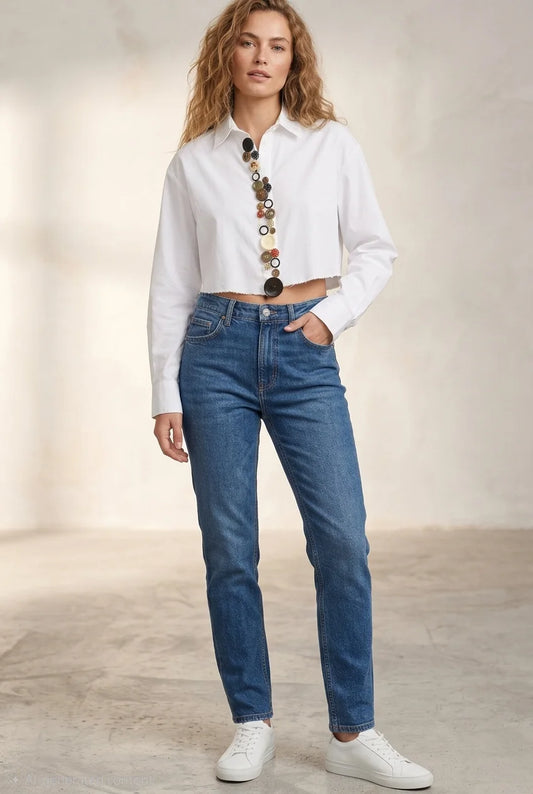 Upcycled Crop Shirt