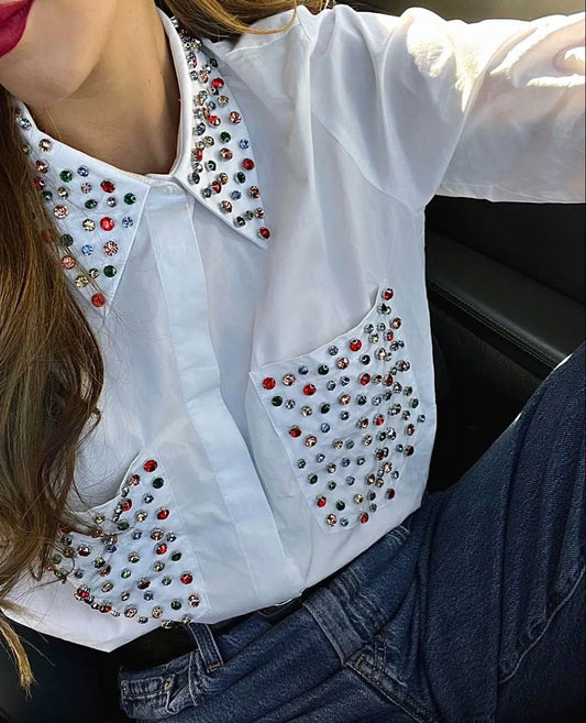 Upcycled Stone work Shirt